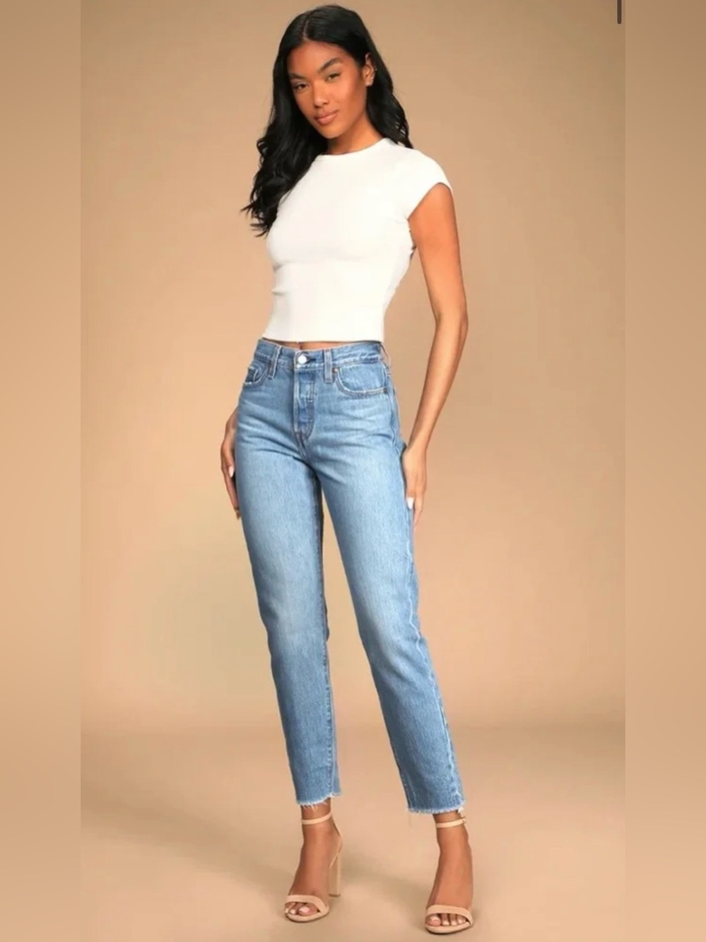 Levi's Blue Cropped Wedgie Straight Women's Jeans